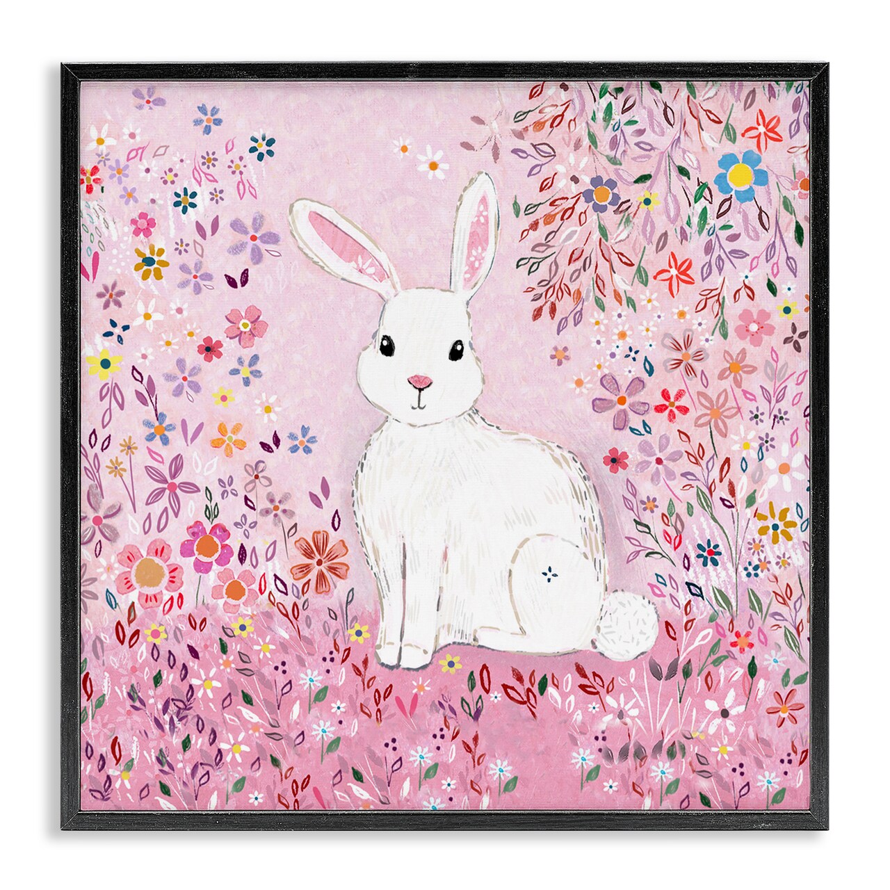Stupell Industries Playful Flopsy Floral Rabbit Framed Giclee, design by Clare Tupper